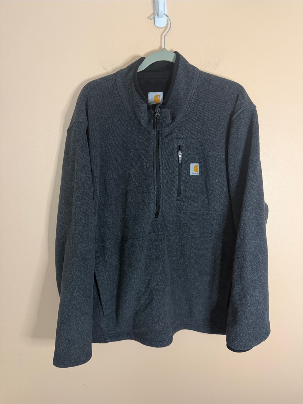 Carhartt Men’s Half-Zip Fleece Pullover - Charcoal Gray